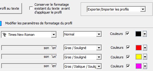 Sauvegarde des profils