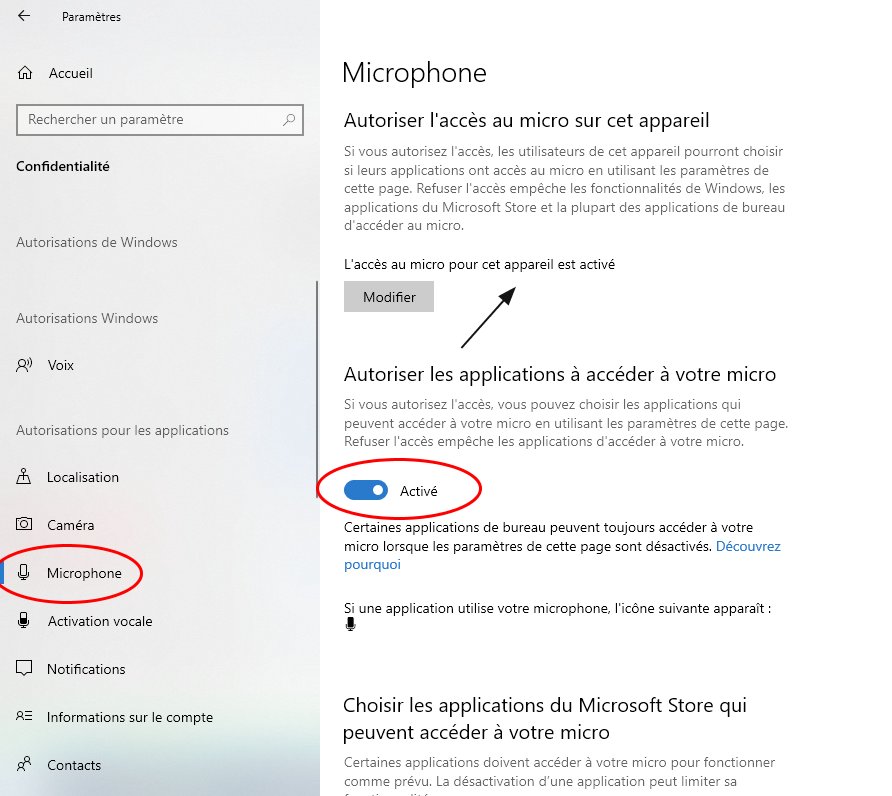 Paramètres confidentialité